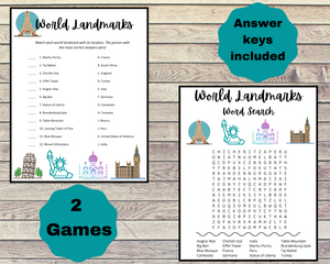 World Landmarks Printable Games