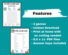 Load image into Gallery viewer, World Landmarks Printable Games
